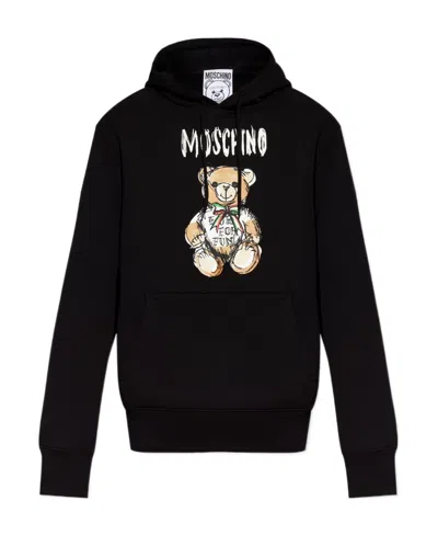Moschino Long-sleeved Sweater In Black