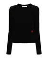 Moschino Black Wool Sweater With Logo In Black