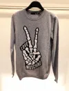 Moschino Long-sleeved Sweater In Gray