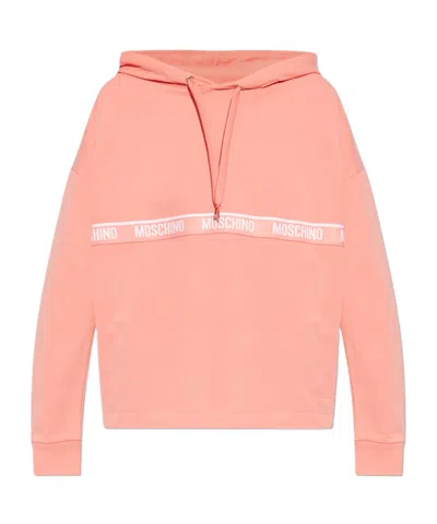 Moschino Drawstring Hoodie In Pink