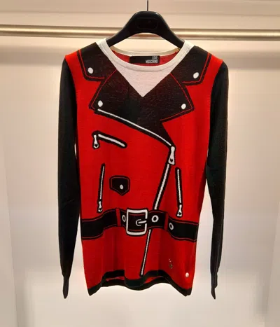 Moschino Long-sleeved Sweater In Red