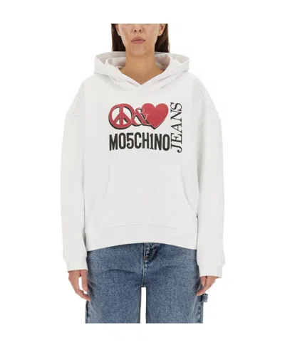 Moschino Long-sleeved Sweater In White