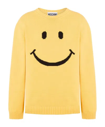 Moschino Long-sleeved Sweater In Yellow
