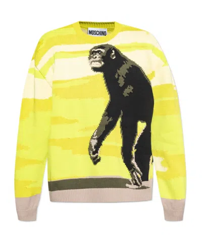 MOSCHINO MOSCHINO INTARSIA-KNIT CREWNECK JUMPER