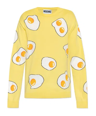 MOSCHINO MOSCHINO LOGO INTARSIA CREWNECK JUMPER