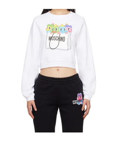 Moschino Long-sleeved Sweatshirt In White