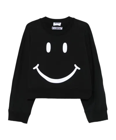 Moschino Long-sleeved Sweatshirt In Black