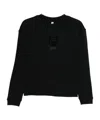 Moschino Relaxed Fit Black Cotton Sweatshirt With Embroidered Logo In Black