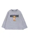 Moschino Long-sleeved T-shirt With Print  In Gray