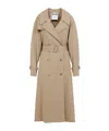 Moschino Cotton Blend Gabardine Long Trench Coat In Nude