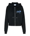 Moschino Long-sleeved Zipper Sweatshirt In Black