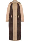 Moschino Beige Reversible Trench Coat In Gabardine And Satin In Beige