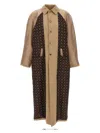 MOSCHINO LONG TRENCH COAT WITH PATTERNED INSERTS COATS, TRENCH COATS