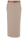Moschino Long Wool Canvas Skirt