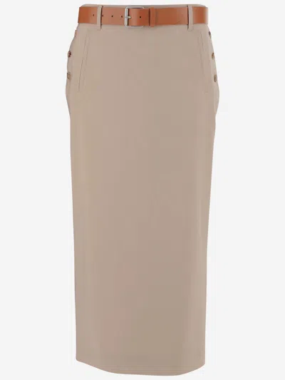 Moschino Jupe With Beige Wool Skirt In Neutral
