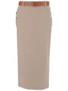 Moschino Wool Twill Skirt Tailored Twist In Neutral