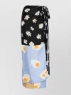 Moschino Long Wrap Skirt With Floral And Egg Print