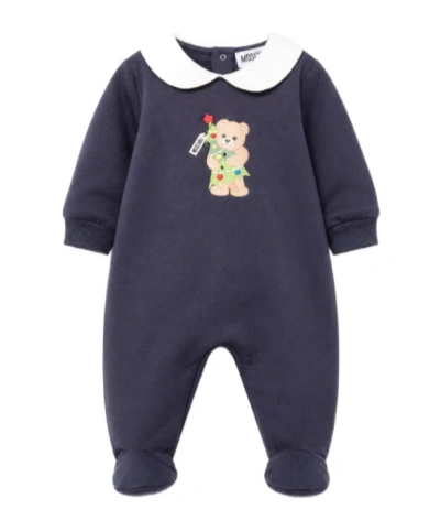 Moschino Kids' Long-sleeve Bodysuit In Purple
