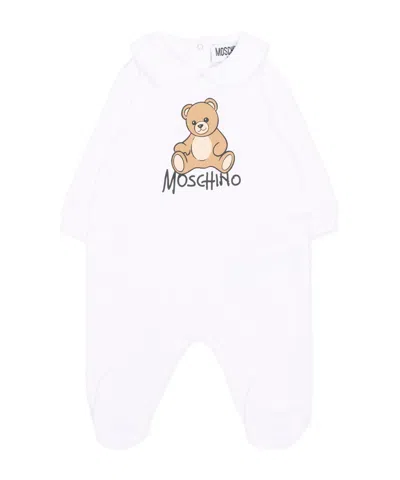 Moschino Kids' Long-sleeve Bodysuit In White