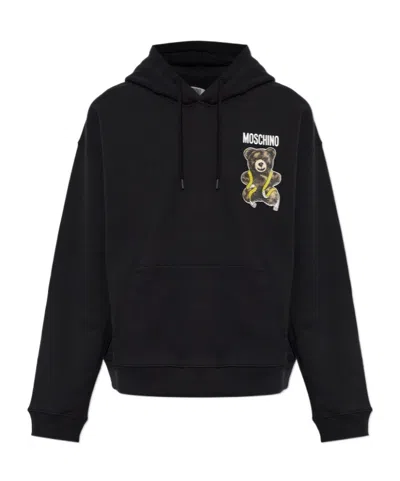Moschino Long-sleeve Hooded Sweatshirt In Black