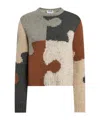 Moschino Maglia Patchwork Abstract Wool-blend Sweater In Animal Print