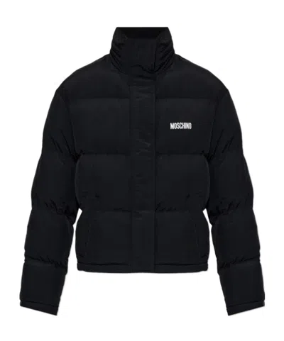 Moschino Long-sleeved Cotton-padded Jacket In Black