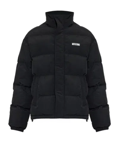 Moschino Long-sleeved Padded Jacket In Black