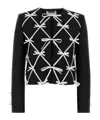 Moschino Wool Blazer Cropped Tailored Bow Detail In Black