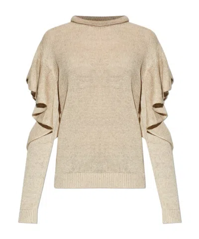 Moschino Long-sleeved Sweater In Brown