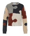 Moschino Inlaid Wool-and-silk Blend Pullover In Multi