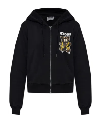 Moschino Long-sleeved Sweatshirt In Black