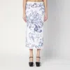 Moschino Maxi Skirt With Whimsical Floral Character Illustration
