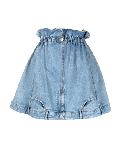 Moschino Loose Waist Skirt In Blue
