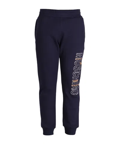 Moschino Logo-print Cotton Track Pants In Black