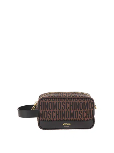 Moschino Lost And Found Big Pochette In Brown