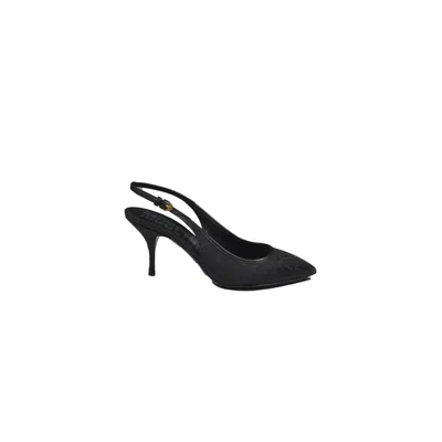 Moschino Lost And Found Black All-over Logo Pumps