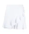 Moschino Lotus Leaf Edge Wrapped Shorts In White