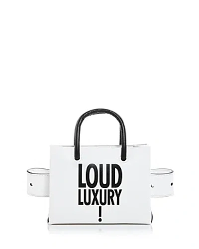 Moschino Loud Luxury Convertible Leather Belt Bag In White Multi