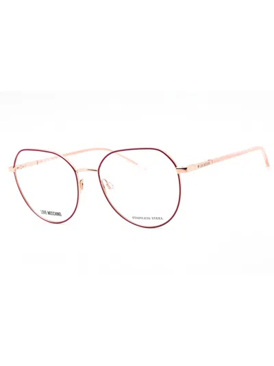 Moschino Love Chic Round Eyeglasses For Women In Gold