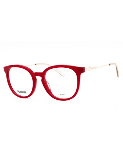 Moschino Love Chic Round Eyeglasses For Women In Pink
