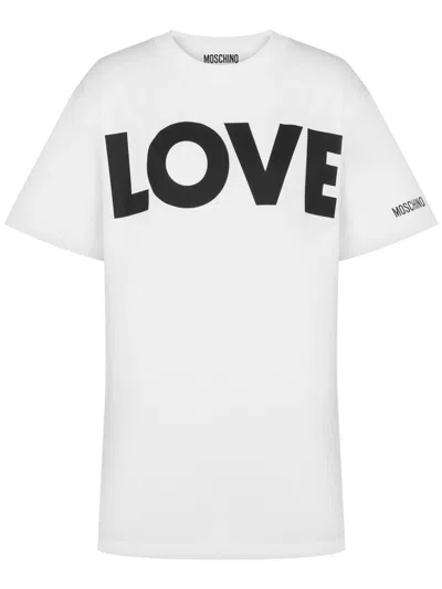 Moschino Item O-neck Short-sleeved T-shirt In White