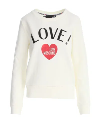 Moschino Love! Cotton Sweatshirt In White