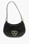 Moschino Love Crocodile Effect Faux Leather Hobo Bag