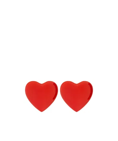 Moschino Love Earrings In Red