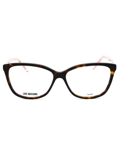 Moschino Love Elegant Women's Rectangular Eyeglasses In Black