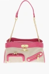 Moschino Love Fabric Crossbody Bag With Crocodile Effect Faux Leather