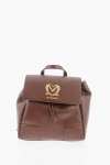 Moschino Love Faux Leather Backpack With Golden Logo