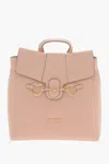 Moschino Love Faux Leather Backpack With Heart-shaped Clamps In Pink