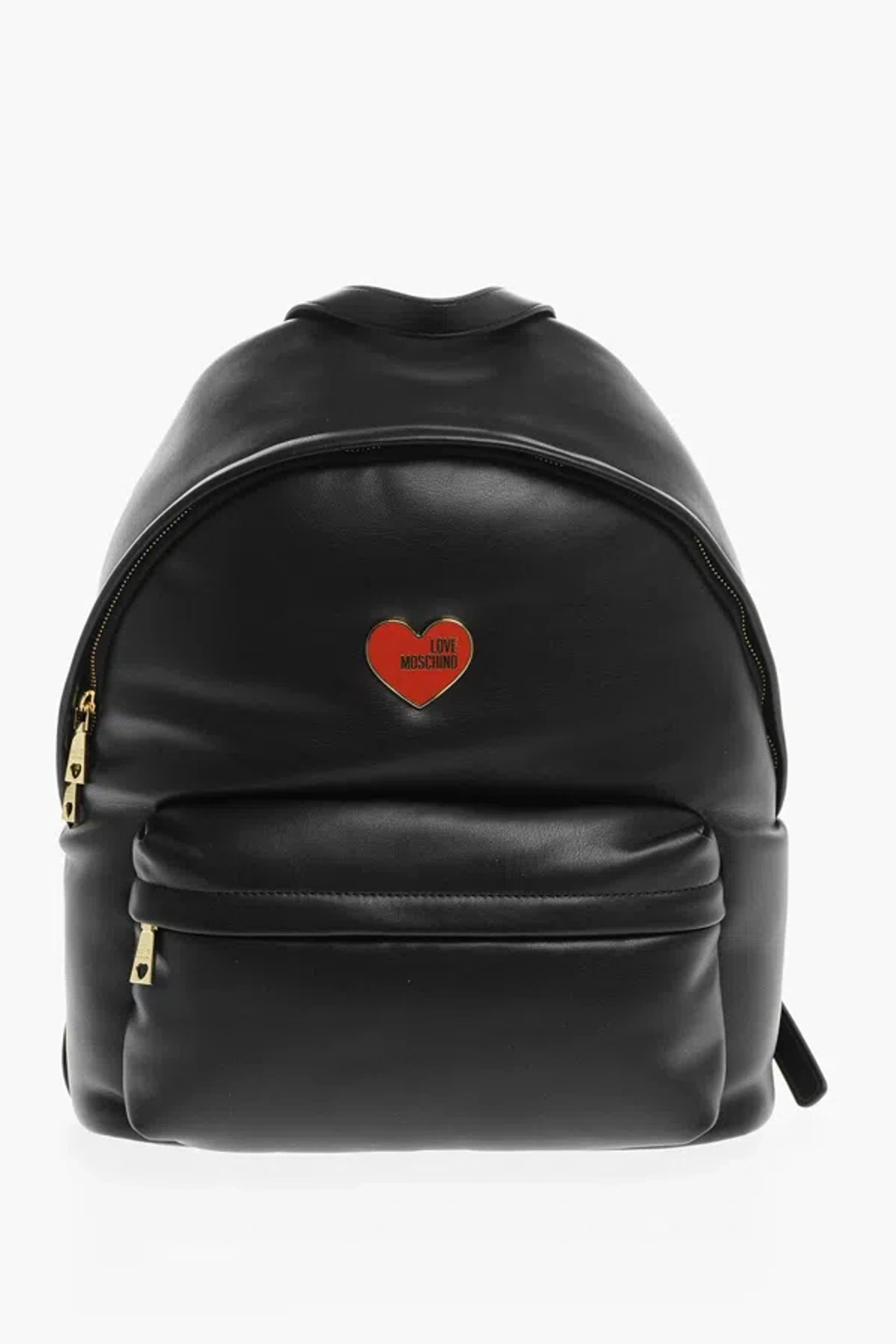 Moschino Love Faux Leather Backpack With Metal Heart In  display picture 3