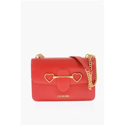 Moschino Love Faux Leather Bag With Women'shain Shoulder Strap And Golden Women's C